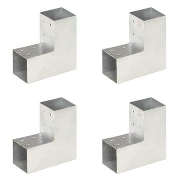 vidaXL Paalverbindingen 4 st L-vorm 81x81 mm gegalvaniseerd, Verzenden, Nieuw