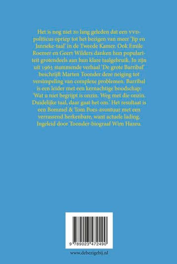 De grote Barribal / Avonturen van Tom Poes 9789023472490, Boeken, Verzenden, Gelezen, Marten Toonder
