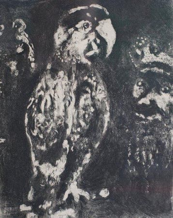 Marc Chagall (1887-1985) - Les deux Perroquets, le Roi et