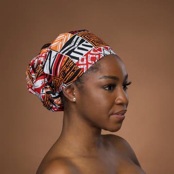 Afrikaanse hoofddoek Rood Bogolan Mosaic - headwrap, Ophalen of Verzenden, Nieuw