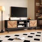 TV-meubel 150 cm – Zwart-hout lowboard met opbergvakken, Verzenden, Nieuw