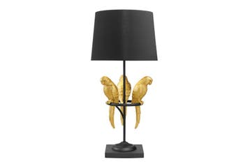 Tafellamp WILDLIFE 75 cm gouden papegaaien polyresin - 44355, Ophalen of Verzenden, Nieuw