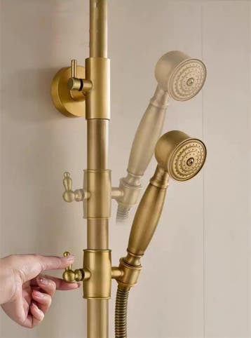 Regendouche Klassiek landelijk Brons Wastafel en Keukenkraan, Ophalen of Verzenden, Nieuw, Koper, Douche