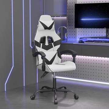 vidaXL Gamestoel kunstleer wit en zwart, Verzenden, Nieuw, Wit