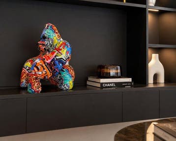 Beeld, street Art monkey - 32 cm - polyresin