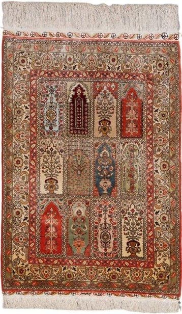 Silk Hereke Carpet with Mehrab Design - Pure Luxe ~1 Mio., Nieuw