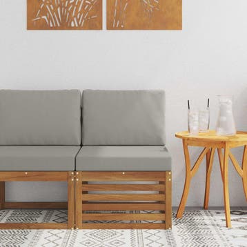 vidaXL Buiten Midden Sofa Massief Acaciahout Naturel, Tuin en Terras, Verzenden, Nieuw