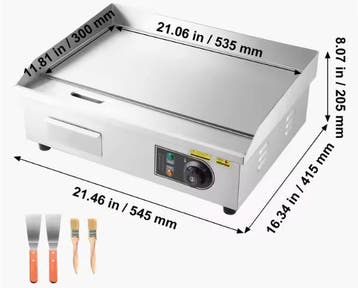Elektrische Bakplaat 3200W met Temp. Regelaar 50-300°C, Verzenden, Nieuw