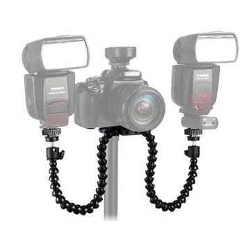 Dubbele Flexibele Flitshouder / Hotshoe Dual Macro Flash..., Nieuw