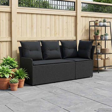 vidaXL 2 st Tuinstoel met Armleuning en Hoekbank PE Rattan, Verzenden, Nieuw, Rotan, 2 zitplaatsen