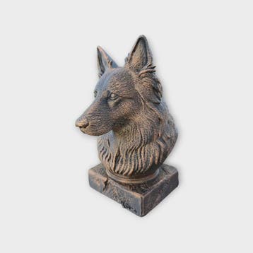 Bust of a long haired german shepherd dog statue - home deco, Verzenden, Nieuw