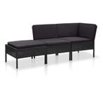Tuin Loungeset Zwart | 67% Korting, Tuin en Terras, Tuinsets en Loungesets, 4 zitplaatsen, Rotan, Nieuw, Ophalen of Verzenden