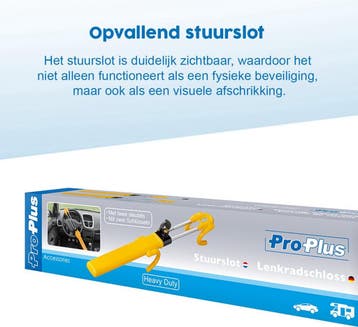 ProPlus Heavy Duty Stuurslot - Airbagslot - Stuurslot -, Ophalen of Verzenden, Nieuw