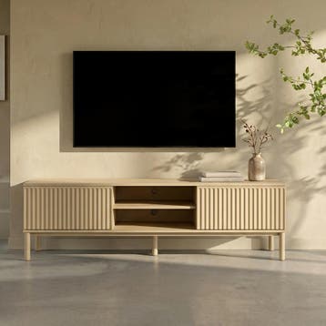 *WOONWINKEL* Mat Beige Tv-meubel Met Ribbels, Verzenden, Nieuw