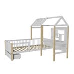 Kinderbed Yari - Incl. Tafel en Lade - Wit / Naturel, Verzenden, Nieuw