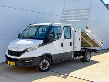 Iveco Daily 35C14 2.3 Kipper Dubbele Cabine Kist Dubbellucht, Gebruikt, Euro 6, Iveco, Wit