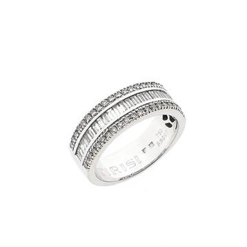 Witgouden Tirisi ring met diamanten; ca. 0,90 ct., Gebruikt, Ophalen of Verzenden, 17 tot 18, Met edelsteen