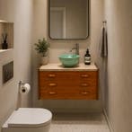 Toiletmeubel | Vintage | Zwevend | Teak |  4359, Minder dan 50 cm, Ophalen of Verzenden, Zo goed als nieuw, Minder dan 100 cm