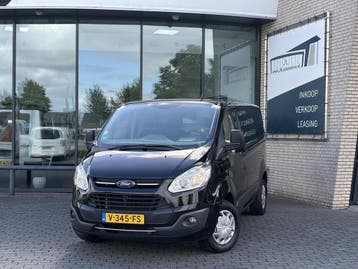 Ford Transit Custom 270 2.0 TDCI L1H1*MARGE!*A/C*NAVI*HAAK*T, Stof, Gebruikt, Euro 6, Zwart