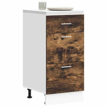 vidaXL Onderkast Lyon 40x46x81,5 cm bewerkt hout gerookt, Huis en Inrichting, Keuken | Keukenelementen, Verzenden, Nieuw, Bruin