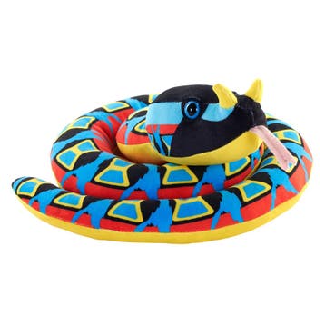 Pluche adder knuffel - meerkleurig - 91 cm - slang, Verzenden, Nieuw