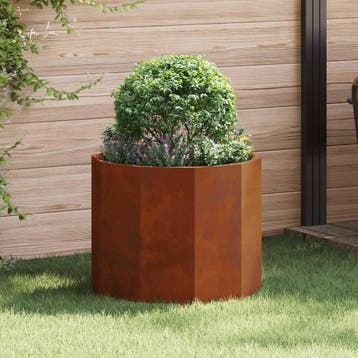 vidaXL Plantenbak Roestig 60 x 60 x 50 cm weervast staal, Tuin en Terras, Verzenden, Nieuw, Metaal, 60 tot 100 cm