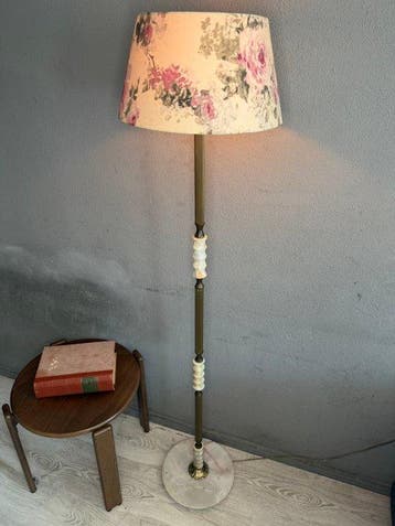 Staande lamp - Messing, Marmer, Brons - chique high-end 155, Antiek en Kunst