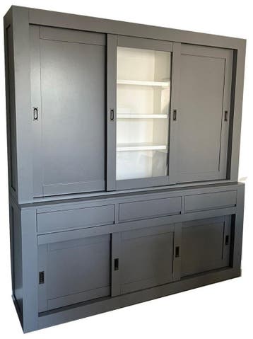 Buffetkast grijs Vaassen greeploos 200cm dichte zijdeuren, Ophalen of Verzenden, Nieuw
