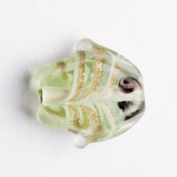 5  x vis kraal 18x18x8 mm kleur: licht groen gat: 1mm, Ophalen of Verzenden, Nieuw, Kraal