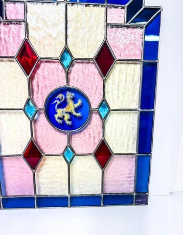 Glas-in-loodraam - 1970-1980 - Glas-in-lood heraldische, Antiek en Kunst