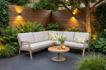 VDG Viento/Canto aluminium hoekbank loungeset - Latte/Teak, Tuin en Terras, Tuinsets en Loungesets, Verzenden, Nieuw, Hout, Loungeset