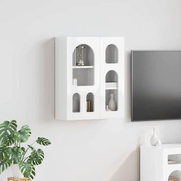 vidaXL Hangkast ELST Hoogglans Wit 59 x 20 x 71,5 cm Bewerkt, Verzenden, Nieuw