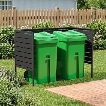 vidaXL Afvalcontainer scherm 167 x 85 x 113 cm Staal Zwart, Verzenden, Nieuw, IJzer