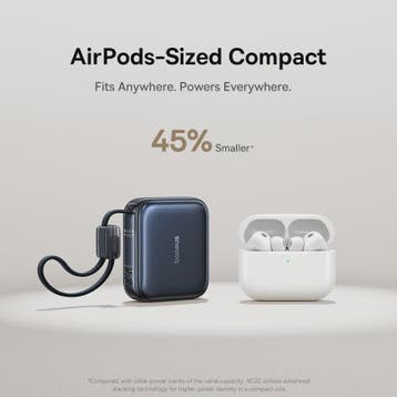 Baseus 45W Mini Powerbank 10000mAh met Ingebouwde USB-C Kabe, Verzenden, Nieuw