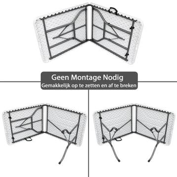MaxxGarden Vouwtafel - Tuintafel - 180x70x74 cm - Wit Ret..., Verzenden, Nieuw