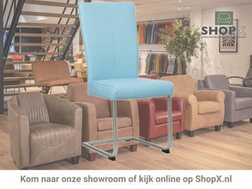 Leren eetkamerstoel Dry - Toledo Sky Blue (lichtblauw) -, Blauw, Nieuw, Leer, Ophalen of Verzenden