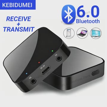 Bluetooth 6.0 Audio Ontvanger & Zender - Draadloze AUX Adapt, Verzenden, Nieuw