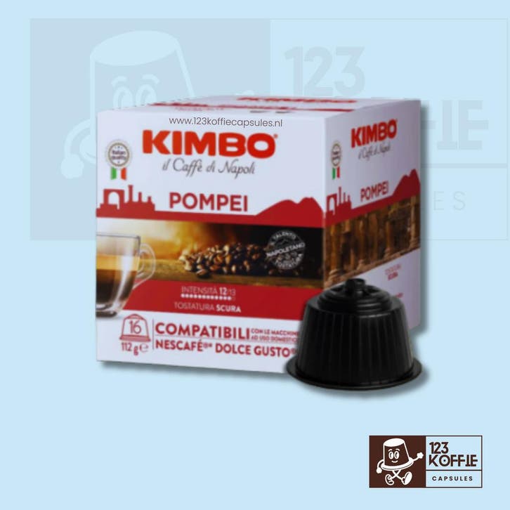 Kimbo Pompei capsules Dolce Gusto 16 stuks – Intense, Witgoed en Apparatuur, Koffiemachine-accessoires, Verzenden