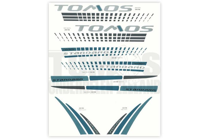 Tomos Stickerset standaard Sticker zwart / blauw compleet..., Fietsen en Brommers, Brommeronderdelen | Algemeen, Nieuw, Ophalen of Verzenden