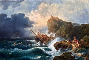 Claude Joseph Vernet (1714-1789), Navolger van - Schipbreuk, Antiek en Kunst