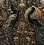CREATIVE_HUB - Two golden peacocks, Nieuw