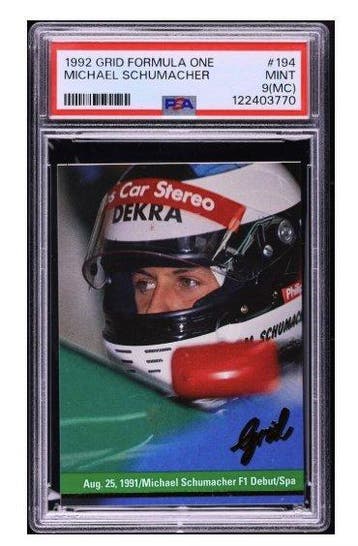 1992 Grid Michael Schumacher #194 - Rookie Card - PSA 9, Nieuw