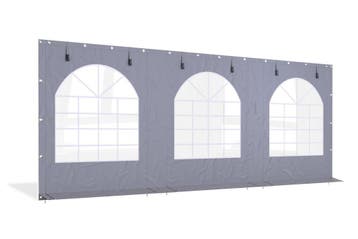 Partytent zijwand PVC met ramen en ritsen | 6 meter | 220cm, Ophalen of Verzenden, Nieuw, Zeil