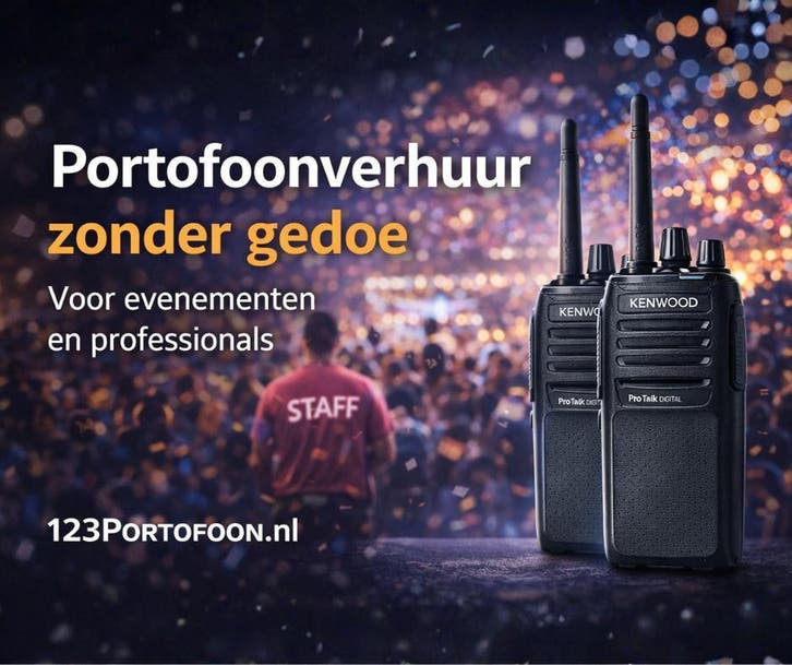 Verhuur - Service (Kenwood) 123Portofoon.NL, Telecommunicatie, Portofoons en Walkie-talkies, 2 to 5 km, Met broekklem, Zo goed als nieuw