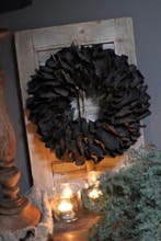 Krans Palm Petal black 40 cm, Ophalen of Verzenden, Nieuw