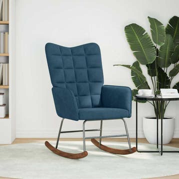 vidaXL Schommelstoel fluweel blauw, Verzenden, Nieuw