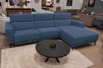 Loungebank Enschede - hoekbanken - Blauw, Huis en Inrichting, Nieuw, 150 cm of meer, Stof, 250 tot 300 cm
