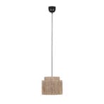 Japandi hanglamp zwart met bruin touw 31cm - Smilla, Verzenden, Nieuw, Metaal, Japandi