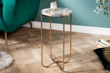 Ronde bijzettafel NOBLE I 35cm edelsteen agaat opvouwbaar, Ophalen of Verzenden, Nieuw