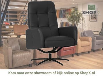 Leren draaifauteuil Pulse - Toledo Nero (zwart) - Stervoet, Bohemian, Industrieel, Modern, Scandinavisch, Nieuw, Ophalen of Verzenden